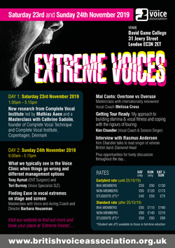 'Extreme Voices' 2019 course poster